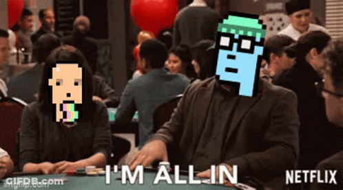 A Man Sitting At A Table With A Netflix Logo On The Bottom GIF