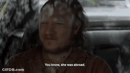 A Man Sitting In A Car Says You Know She Was Abroad GIF