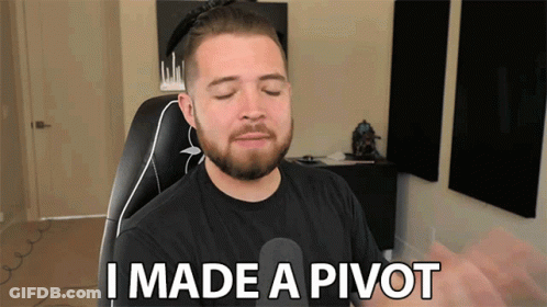 A Man Sitting In A Chair With His Eyes Closed And Says I Made A Pivot GIF