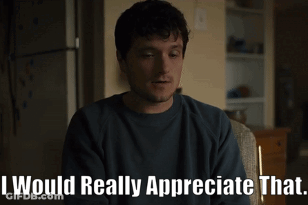 A Man Sitting In A Chair With The Words I Would Really Appreciate That GIF