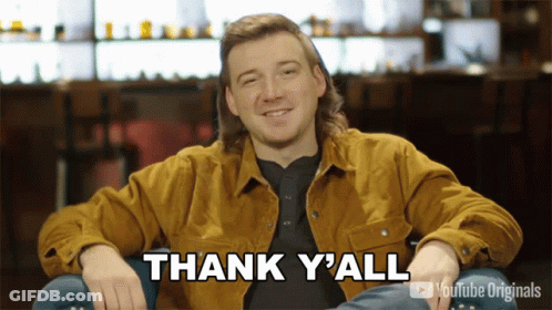 A Man Sitting In A Chair With The Words Thank Y'all Written Below Him GIF