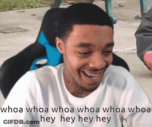 A Man Sitting In A Chair With The Words Whoa Whoa Whoa Whoa Hey Hey Hey GIF