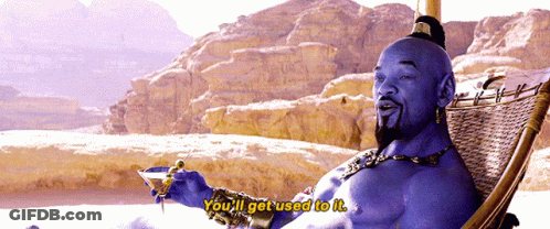 A Man Sitting In A Chair With The Words You 'Ll Get Used To It GIF
