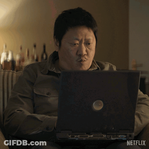 Man Sitting In Front Of Laptop Saying Oh Very Nice GIF