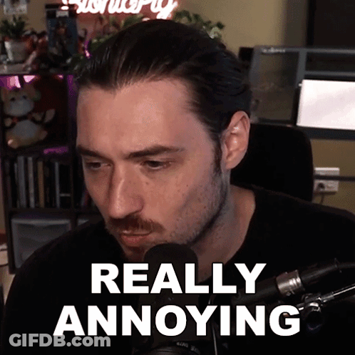 Man Sitting In Front Of Microphone With Really Annoying Text GIF