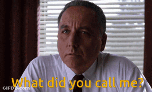 A Man Sitting In Front Of A Window With The Words What Did You Call Me GIF