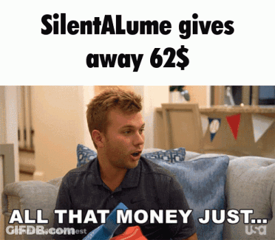 Man Sitting With Sign Silenta Lume Gives Away 62 Dollars GIF