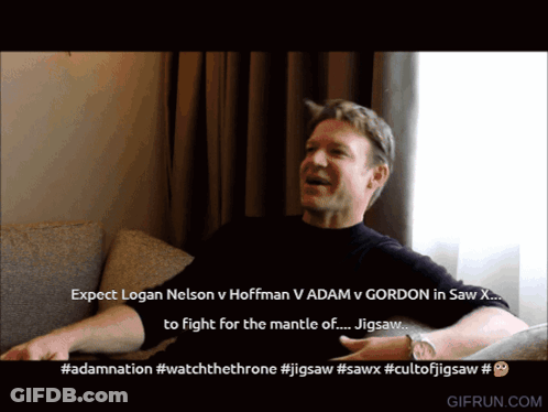 Couch Scene With Logan Nelson And Others In Saw X GIF