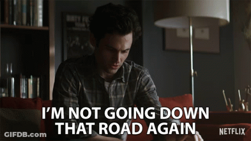 Man Sitting On Couch Saying I'm Not Going Down That Road Again GIF