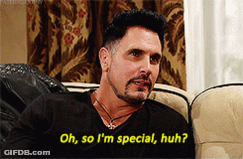 A Man Sitting On A Couch With The Words Oh So I 'M Special Huh GIF