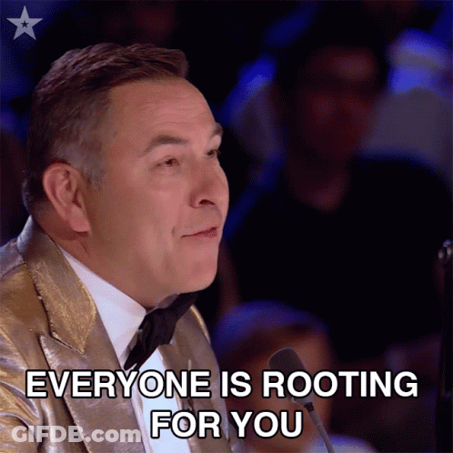 Man Speaking Into Microphone Saying Everyone Is Rooting For You GIF
