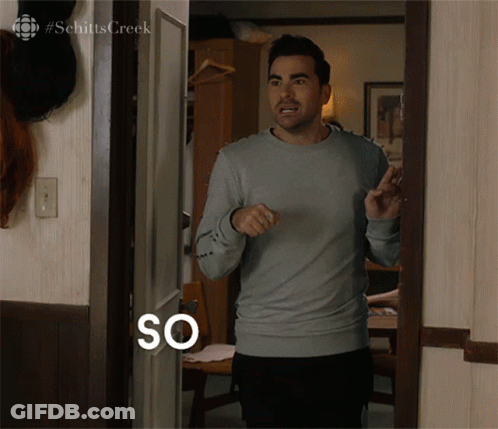 Man Standing In Doorway With So Text GIF