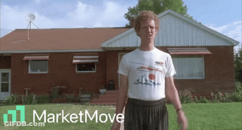 A Man Standing In Front Of A Brick House With A Marketmove Logo In The Corner GIF