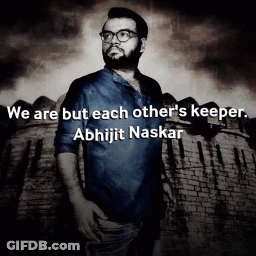 A Man Standing In Front Of A Brick Wall With A Quote By Abhijit Naskar GIF