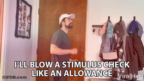 Man Standing In Front Of Door About Stimulus Check GIF