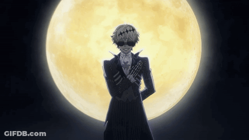 A Man Standing In Front Of A Full Moon GIF