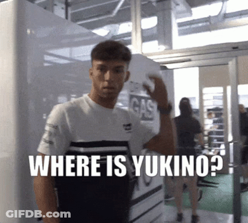 A Man Standing In Front Of A Wall With The Words Where Is Yukino On It GIF