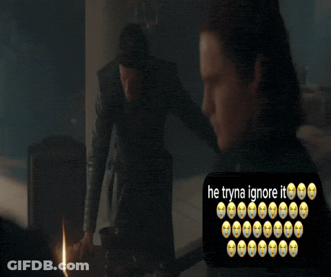 A Man Standing Next To Another Man With The Words He Tryna Ignore It On The Bottom GIF