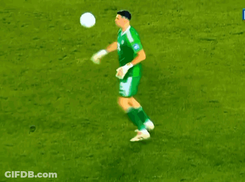 A Man Standing On A Soccer Field Wearing Adidas Shoes GIF