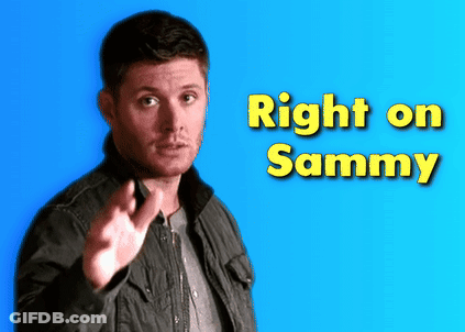 A Man Stands In Front Of A Blue Background With The Words Right On Sammy GIF