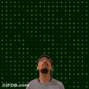 A Man Stands In Front Of A Green Background With The Number 12 + 2 GIF