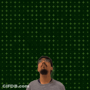 A Man Stands In Front Of A Green Background With The Number 15 + 1 Written On It GIF