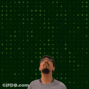 A Man Stands In Front Of A Green Background With The Number 15 In The Center GIF