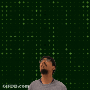 A Man Stands In Front Of A Green Background With The Number 15 GIF
