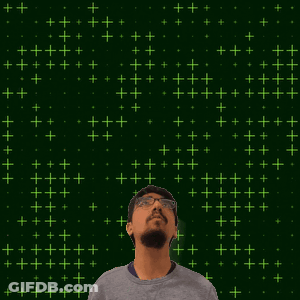 A Man Stands In Front Of A Green Background With The Number 18 On It GIF