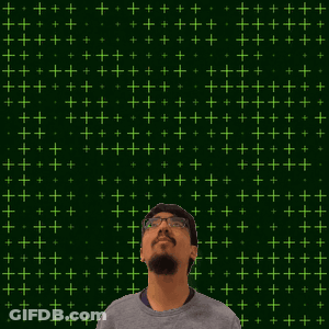 A Man Stands In Front Of A Green Background With The Number 19 In Yellow GIF