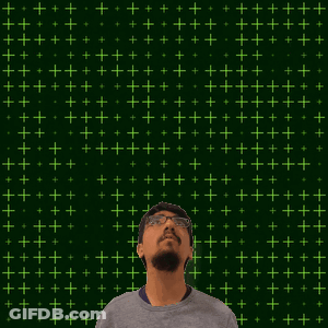 A Man Stands In Front Of A Green Background With The Number 21 In Yellow GIF