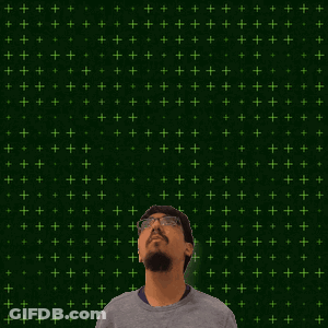 A Man Stands In Front Of A Green Background With The Number 3 + 1 GIF