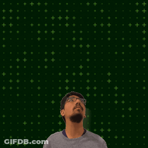 A Man Stands In Front Of A Green Background With The Number 35 In Yellow GIF