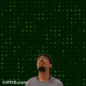 A Man Stands In Front Of A Green Background With The Number 8 And 9 On It GIF