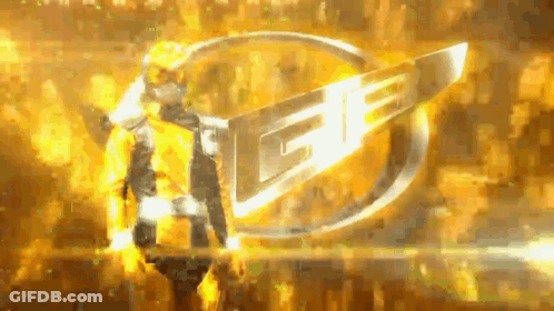 A Man Stands In Front Of A Logo That Says Gf GIF