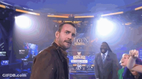 A Man Stands In Front Of A Sign That Says Backstage On It GIF