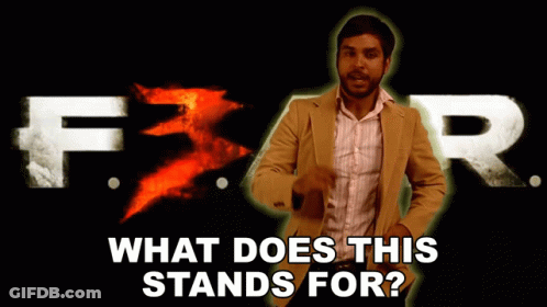 A Man Stands In Front Of A Sign That Says F.r. GIF