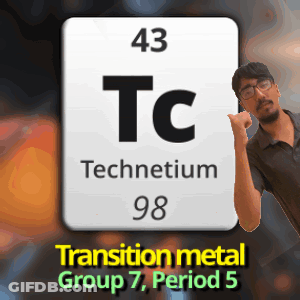 A Man Stands In Front Of A Sign That Says Technetium GIF
