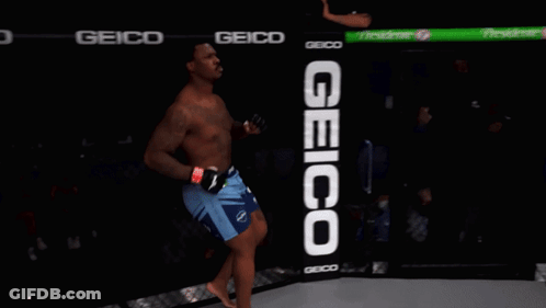 A Man Stands In Front Of A Sign That Says ' Ufc Fight Counts ' GIF