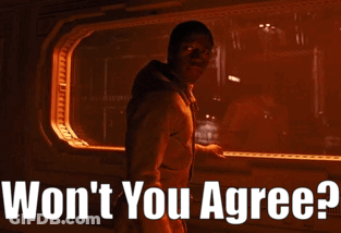 A Man Stands In Front Of A Sign That Says Won 'T You Agree ? GIF