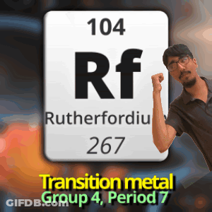 A Man Stands In Front Of A Transition Metal Group 4 Sign GIF