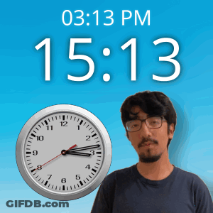 Man Standing In Front Of Wall Clock 15:13 GIF