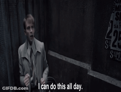A Man Stands In Front Of A Wall That Says I Can Do This All Day GIF