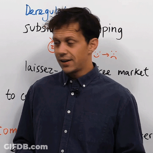 Man Standing In Front Of Dere Gut Sign GIF