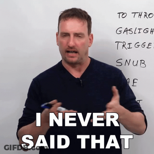A Man Stands In Front Of A White Board That Says I Never Said That GIF