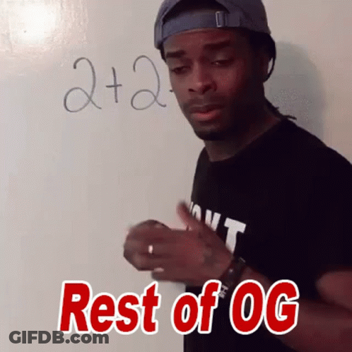 A Man Stands In Front Of A White Board That Says Rest Of Og GIF