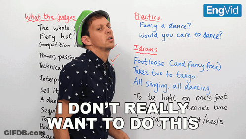 Man Standing In Front Of Whiteboard Saying I Don T Really Want To Do This GIF