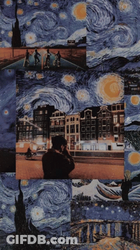 A Man Taking A Picture Of A Starry Night GIF