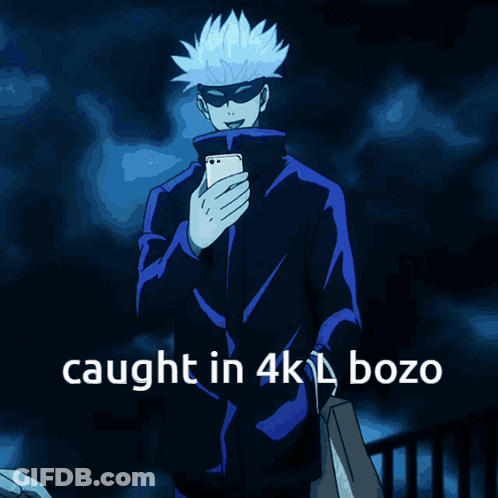 A Man Taking A Selfie With The Words Caught In 4K L Bozo GIF