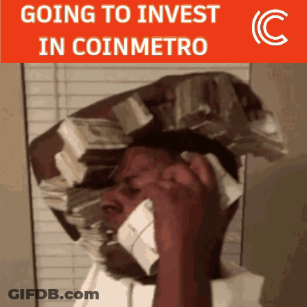 A Man Talking On A Cell Phone With A Stack Of Money On His Head GIF